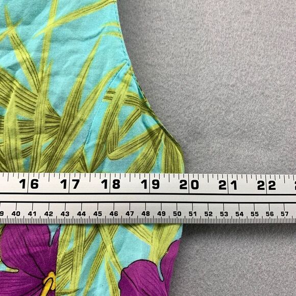 Vintage J&J Hawaii 100% Rayon Maxi Dress 2XL Tropical Granny Core Hippie Gypsy - Picture 7 of 15